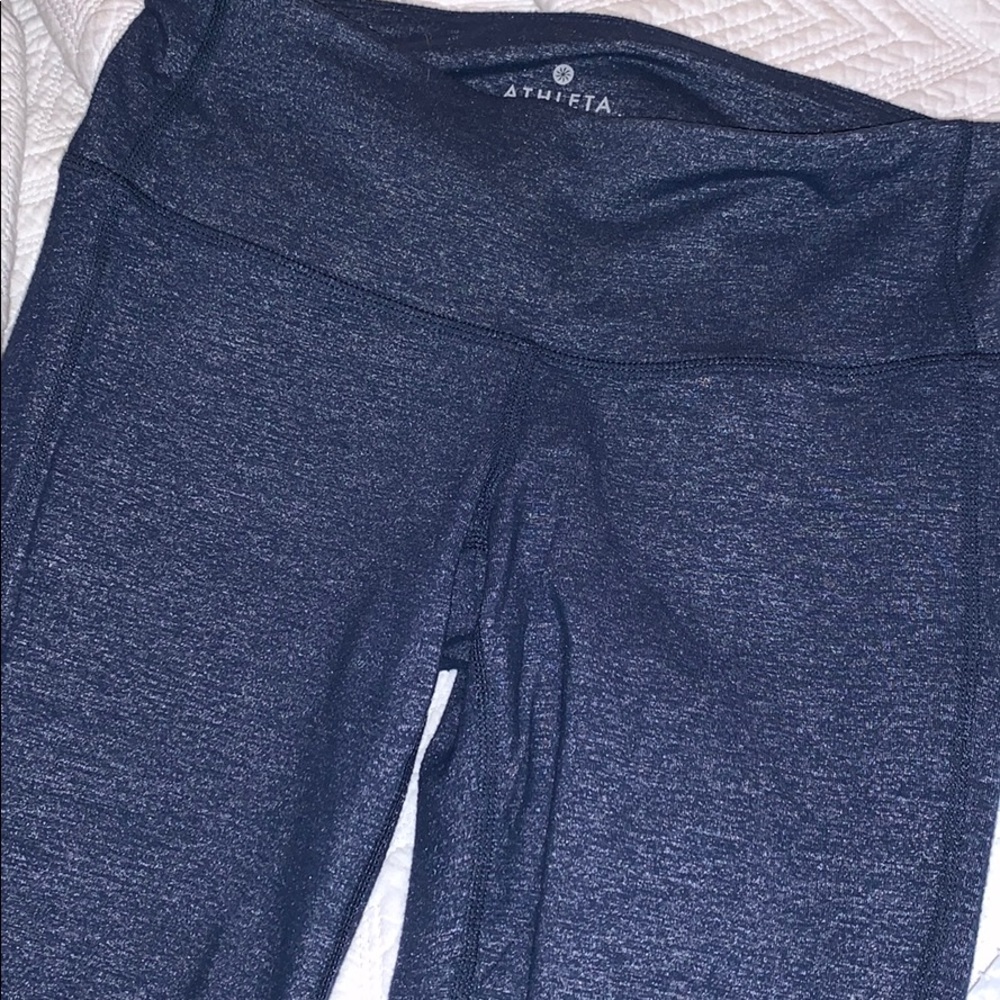 Athleta Odyssey chaturanga blue tights